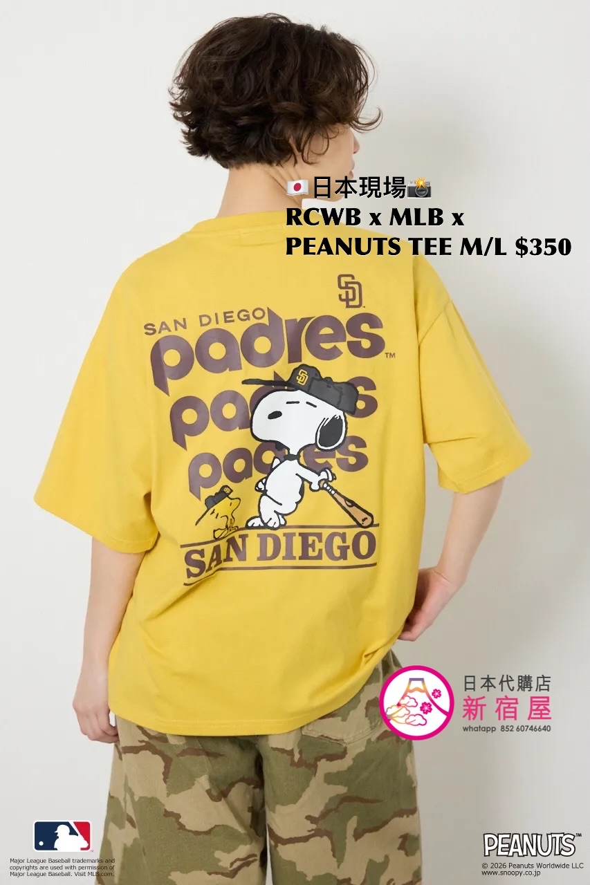 RODEO CROWNS WIDE BOWL x MLB x PEANUTS T-SHIRT 