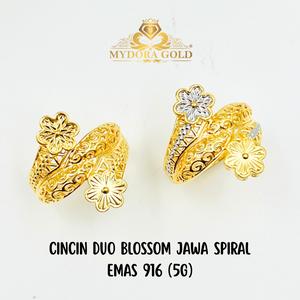 MYDORA Cincin Duo Blossom Jawa Spiral (5G) | EMAS 916/22K