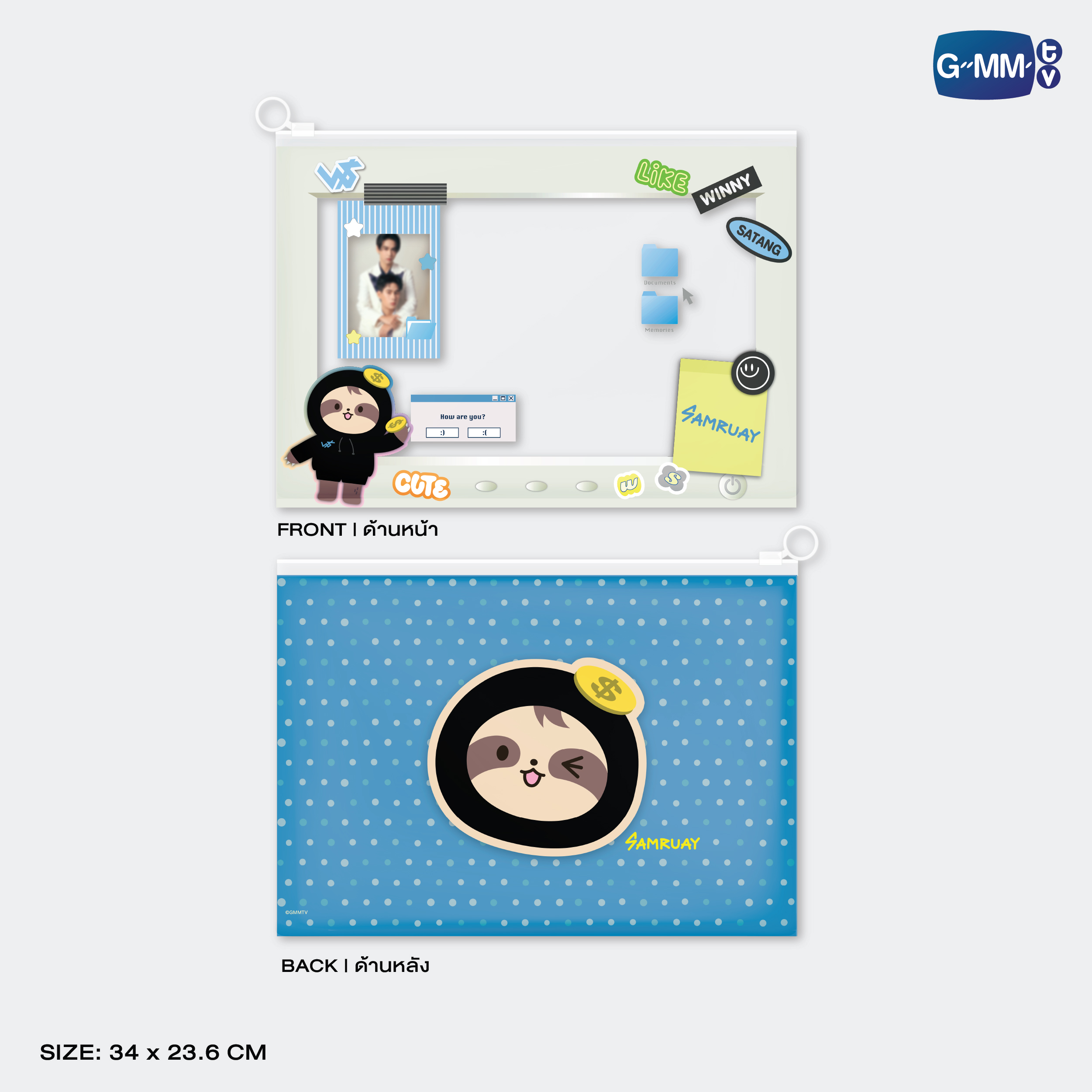 SAMRUAY CHARACTER POCKET ZIP FOLDER
