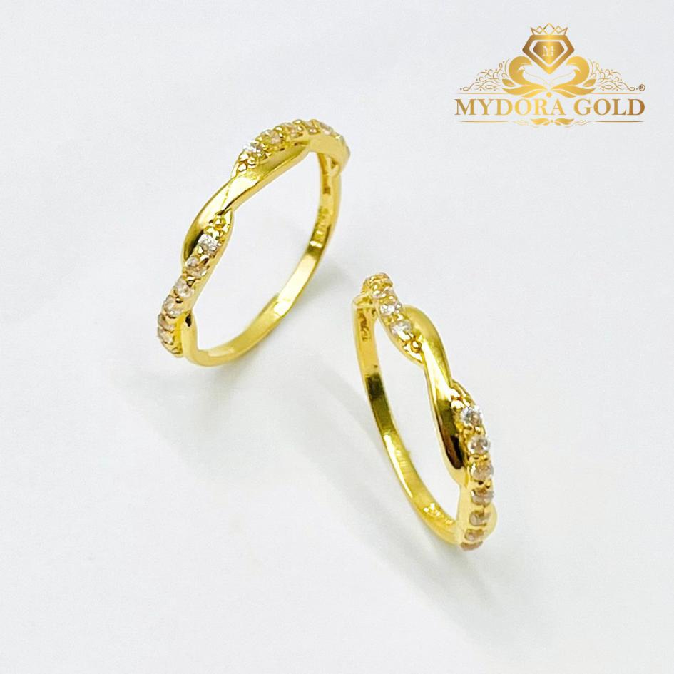 MYDORA Cincin Batu CZ Spiral Rope l EMAS 916/22K