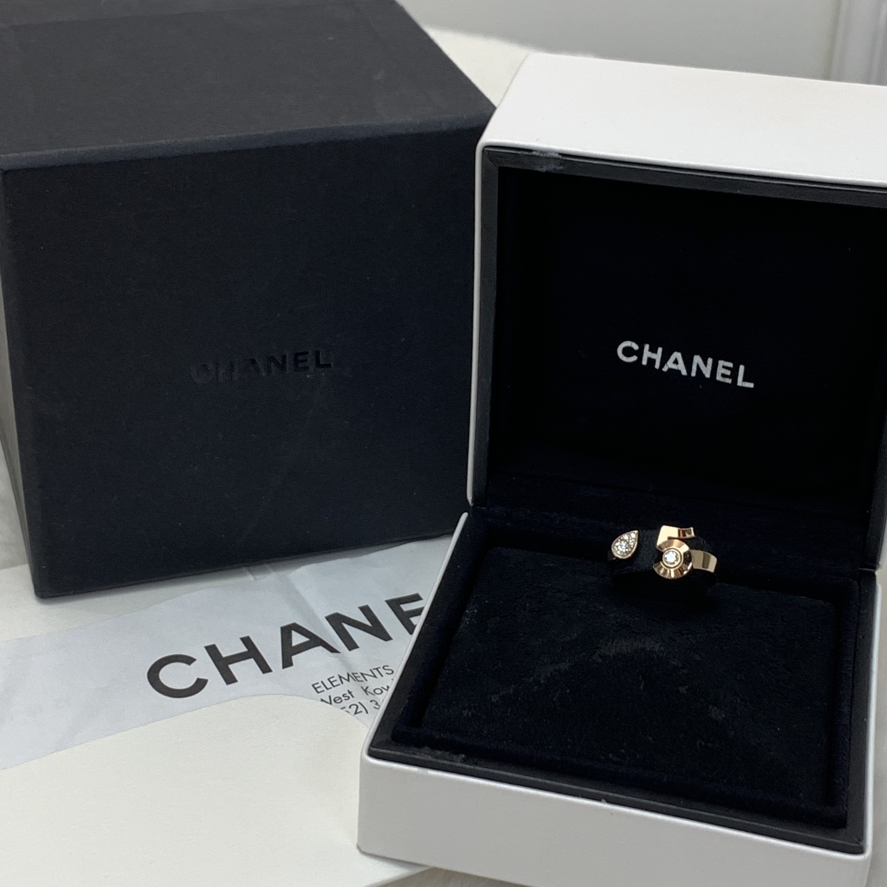 公價近六折🫢Chanel米色18K金No.5帶鑽戒指