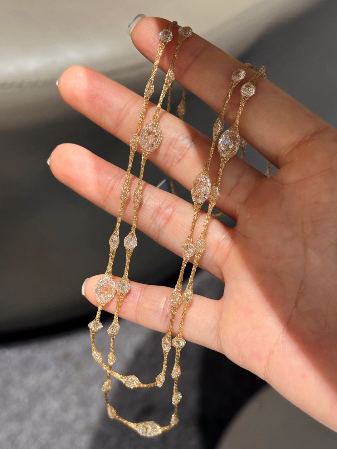 18K Cubic Zirconia Gold Necklace