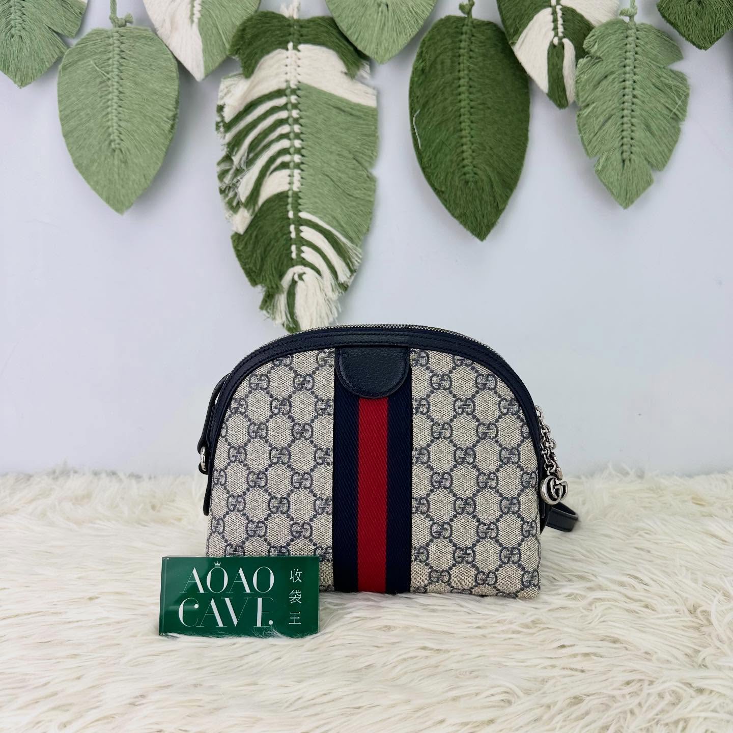 GUCCI🤍PRE OWNED Ophidia 藍色貝殼包 單肩斜肩包💙