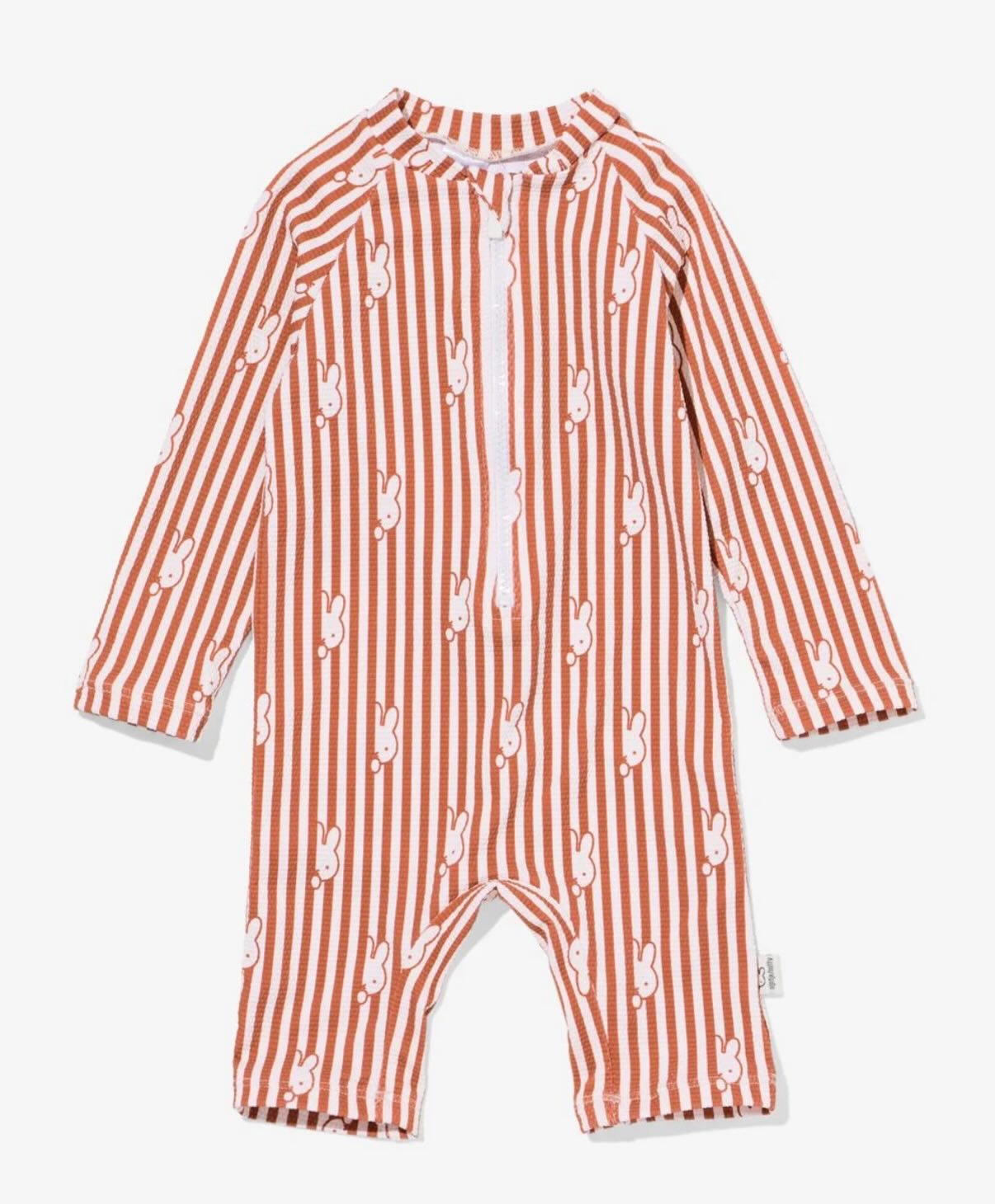 Miffy baby swimsuit (red striped)