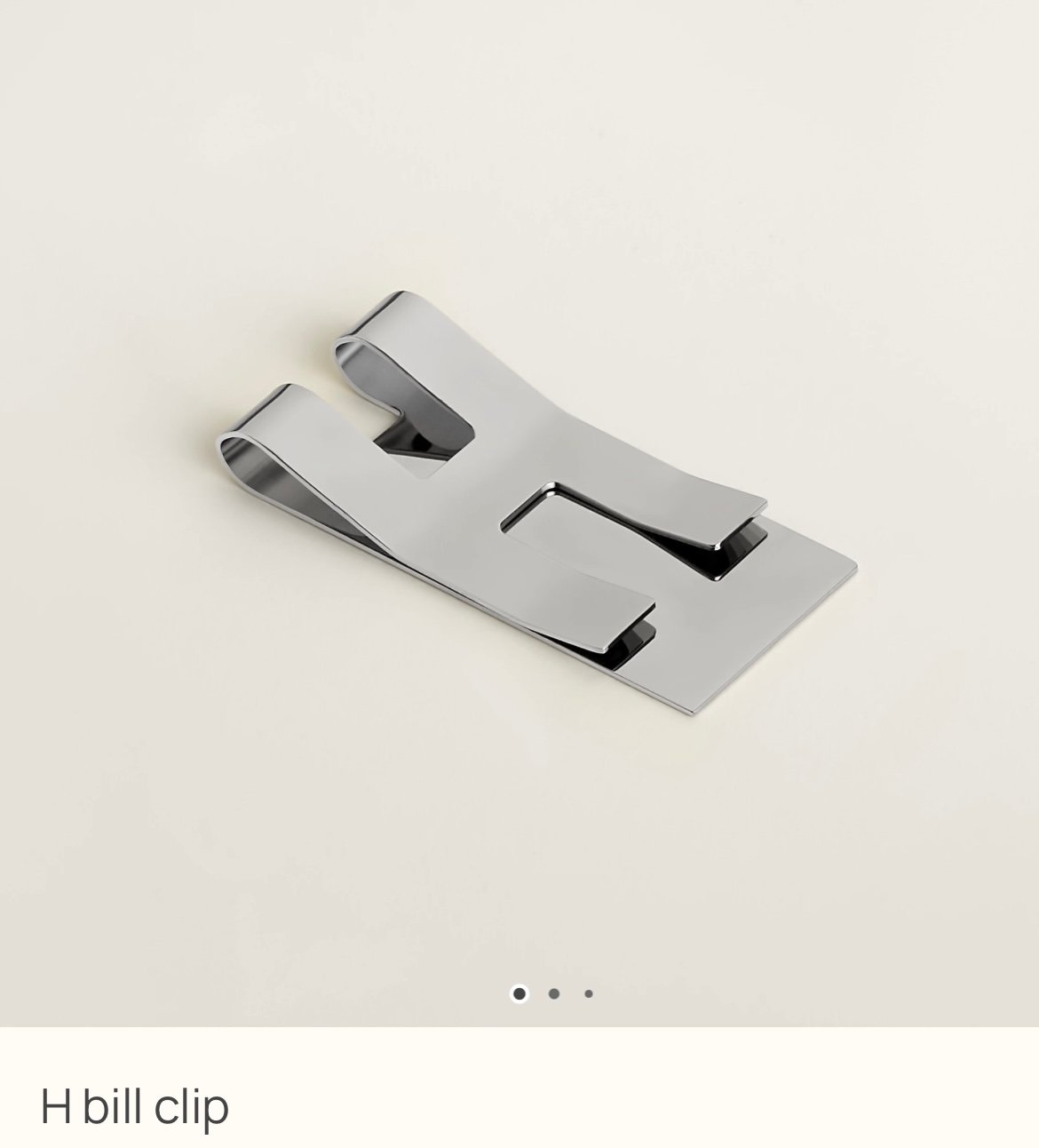 Hermes 全新 H 不銹鋼 Bill clip 
