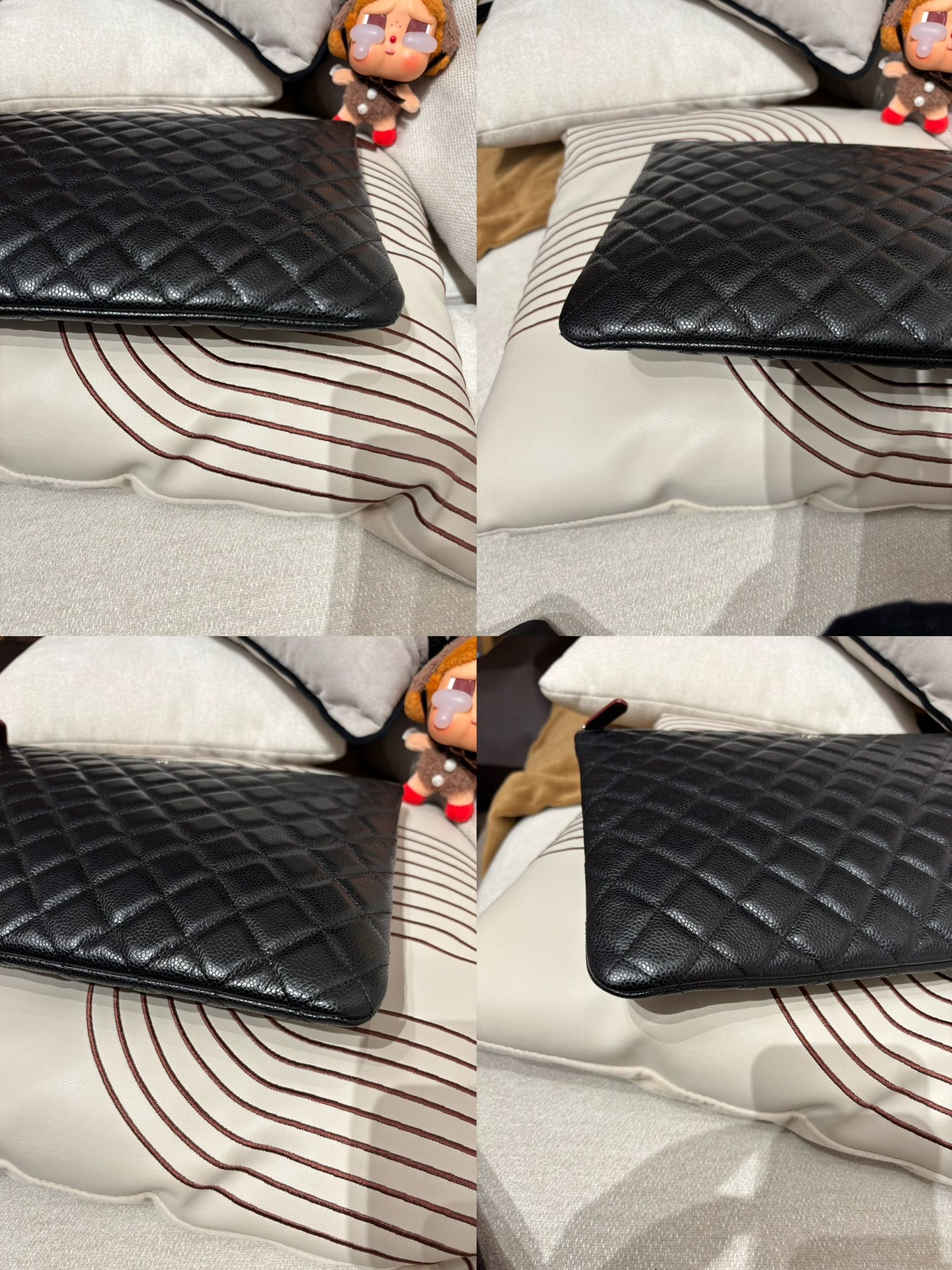 Chanel clutch bag 黑色荔枝牛皮銀扣 100%Authentic ,98%new ✅CARD✅塵袋