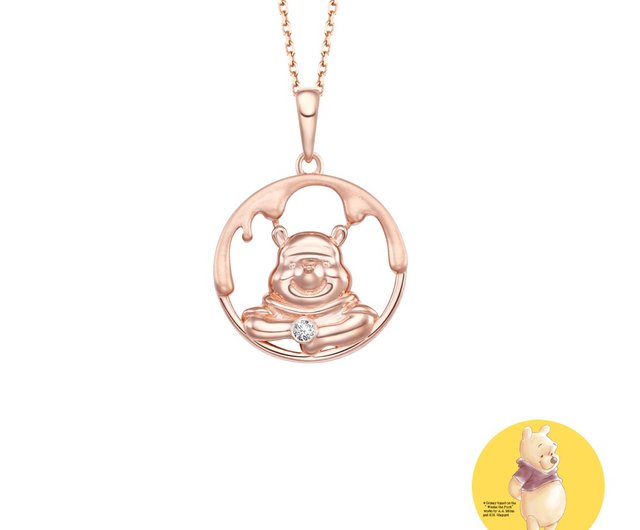 📦訂購 台灣代購 Disney 迪士尼 Toy Story 小熊維尼 Winnie the Pooh 銀製玫瑰金頸鏈
