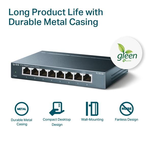 TP-Link TL-SG108 8-Port Gigabit Desktop Switch