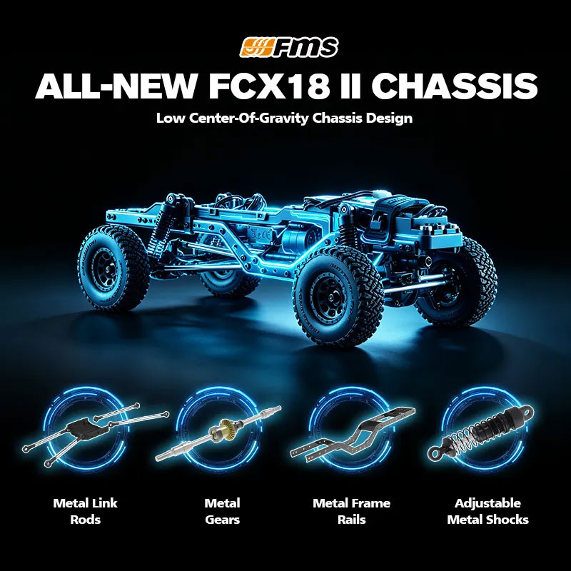 【香港現貨】FMS 1:18 FCX18II FORD F-100 無刷攀爬車 | 高低兩檔變速 | 磁吸車殼