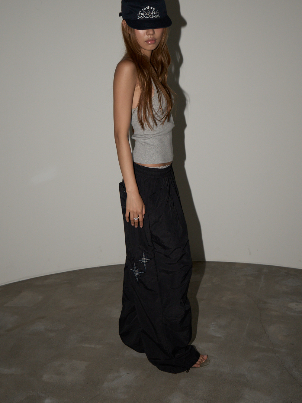 Star Embellished Nylon Pants