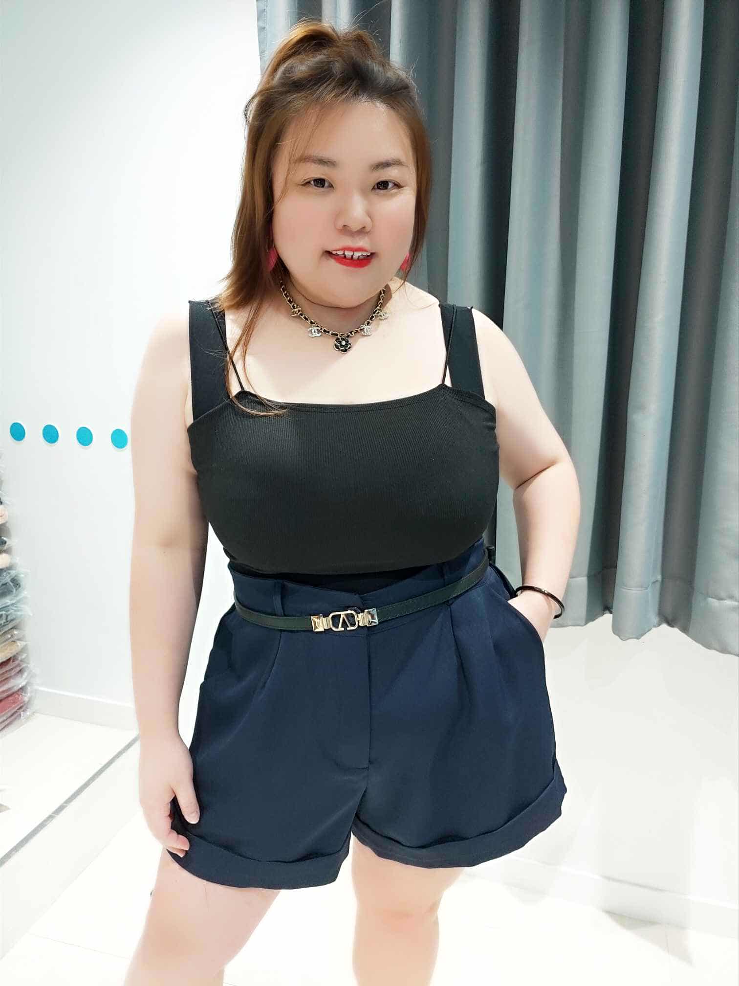 DOC05 褶裤脚简约设计款短裤（不包括腰带）