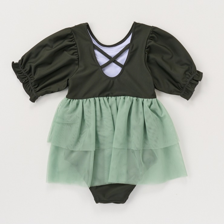 🇯🇵限時預訂 日本直送🇯🇵Anna印花蕾絲絲帶薄紗連身泳衣