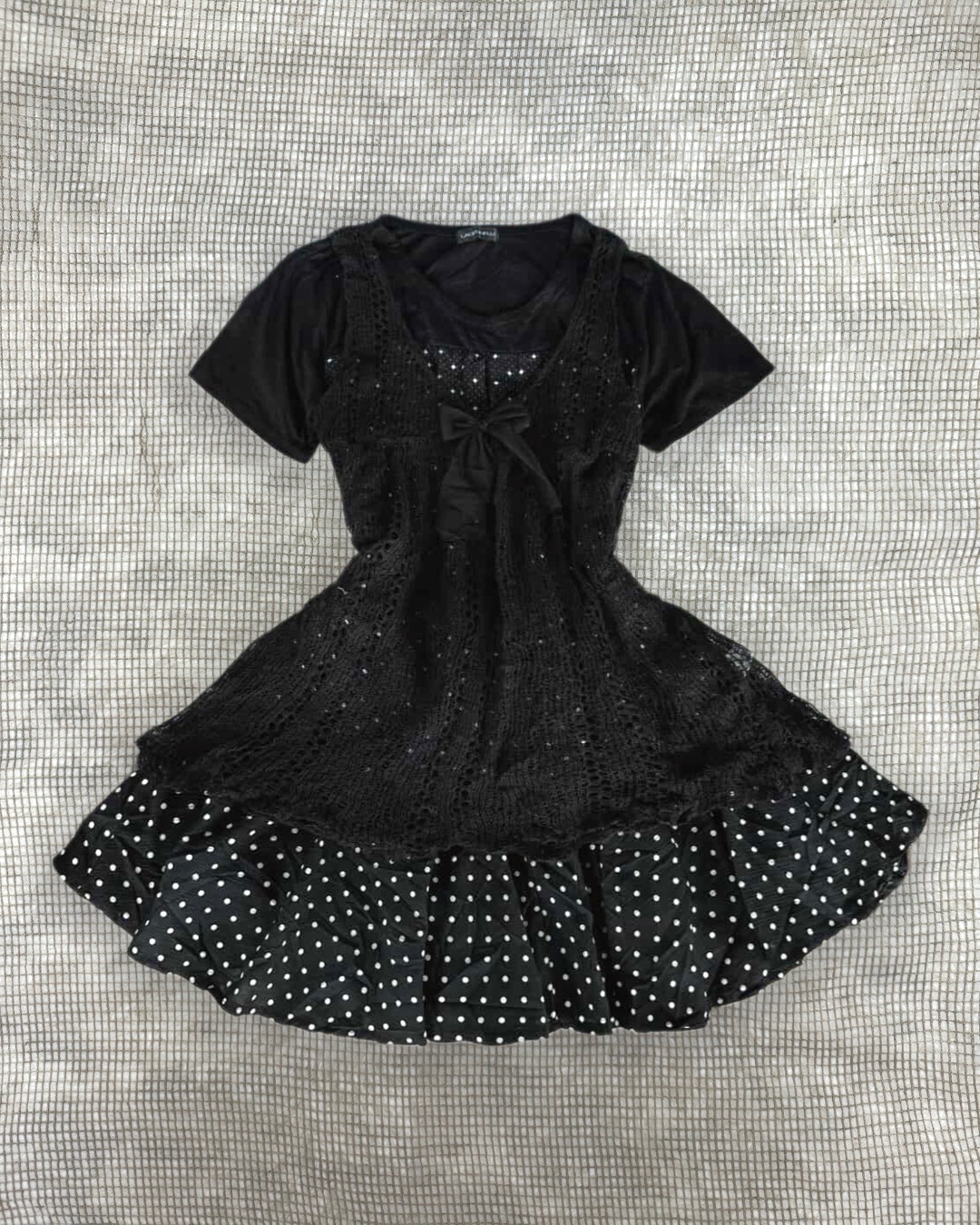 Noir Polka Dot Lace Ensemble Set