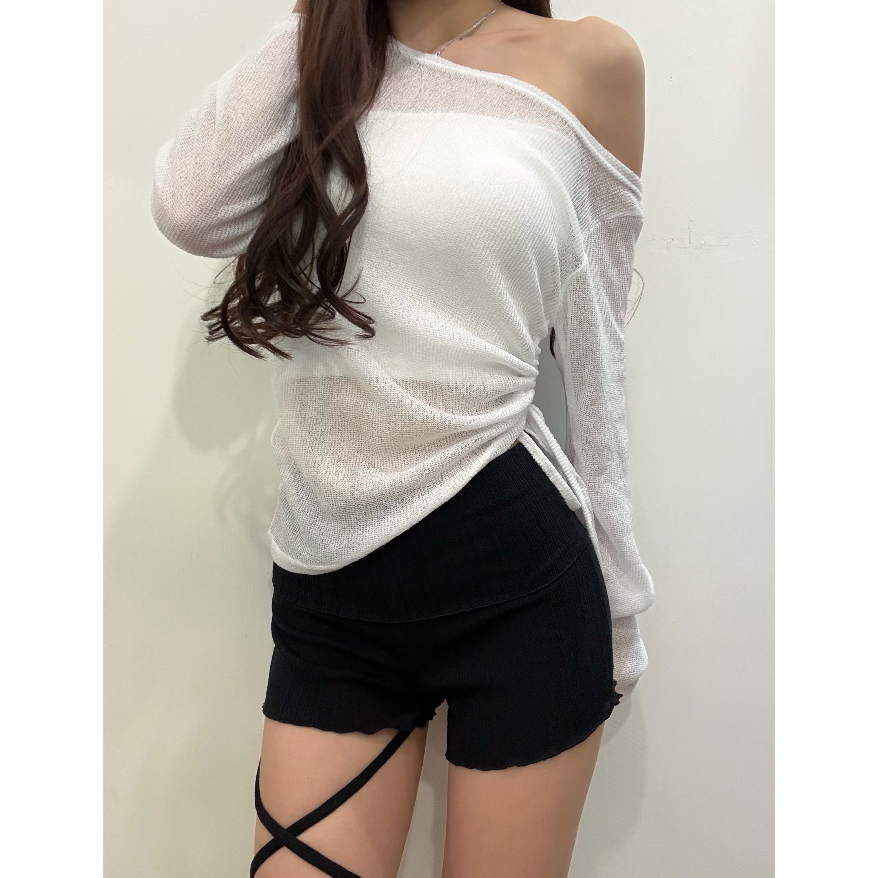 新品價5月22截💙2605U《SHEER DRAWSTRING SIDE TOP》