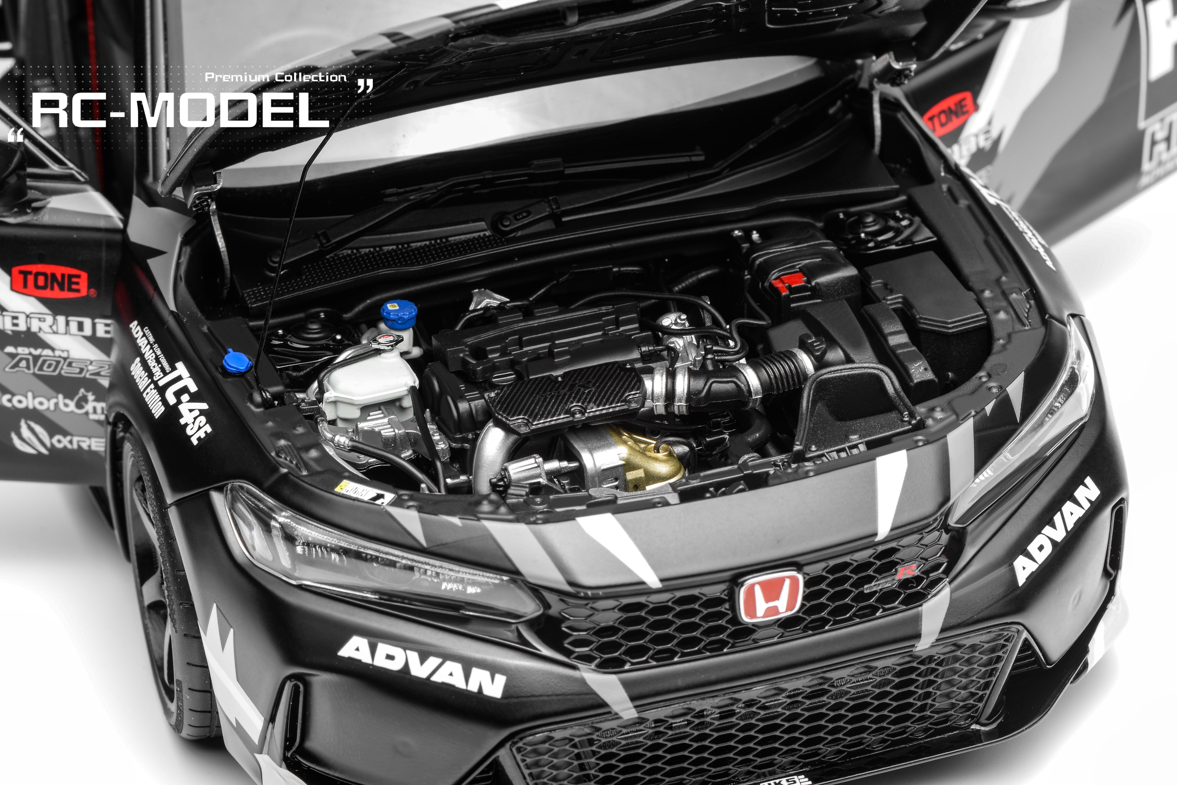 *PRE-ORDER MOTORHELIX 1/18 Honda Civic TYPE R (FL5) HKS Livery *Matte Black