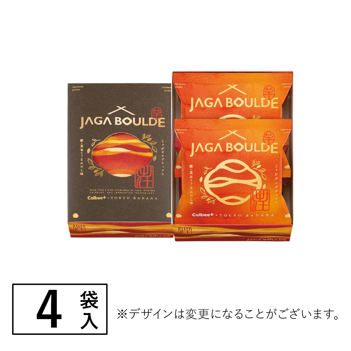 [訂購] [日本製] Calbee+ × 東京ばな奈 厚切薯片 ｜ 鰹魚同昆布鮮味 ｜ 4袋入 ｜ 賞味期限：20-30日 {TF2605039}