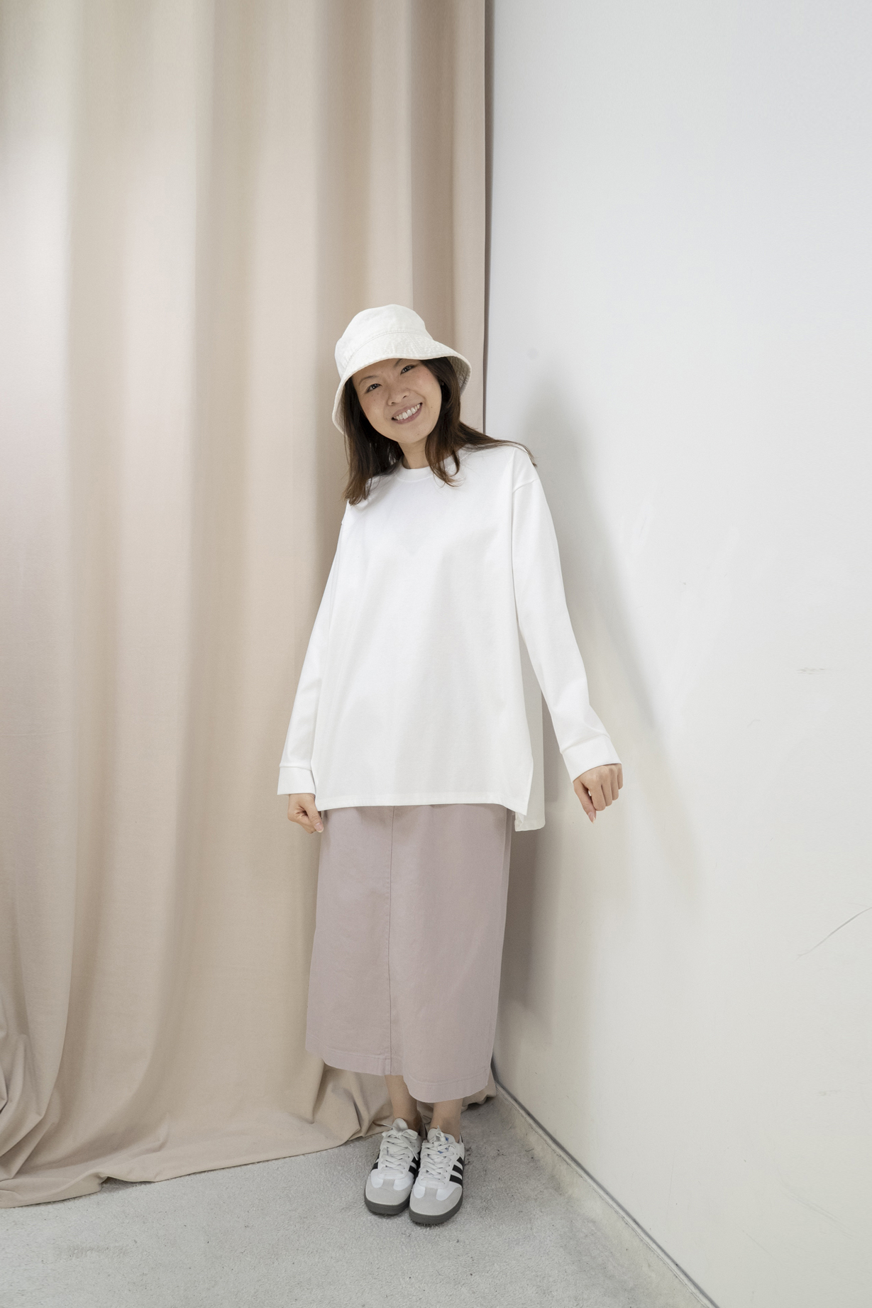 新色！棉質直筒全橡筋腰半身裙（3色）