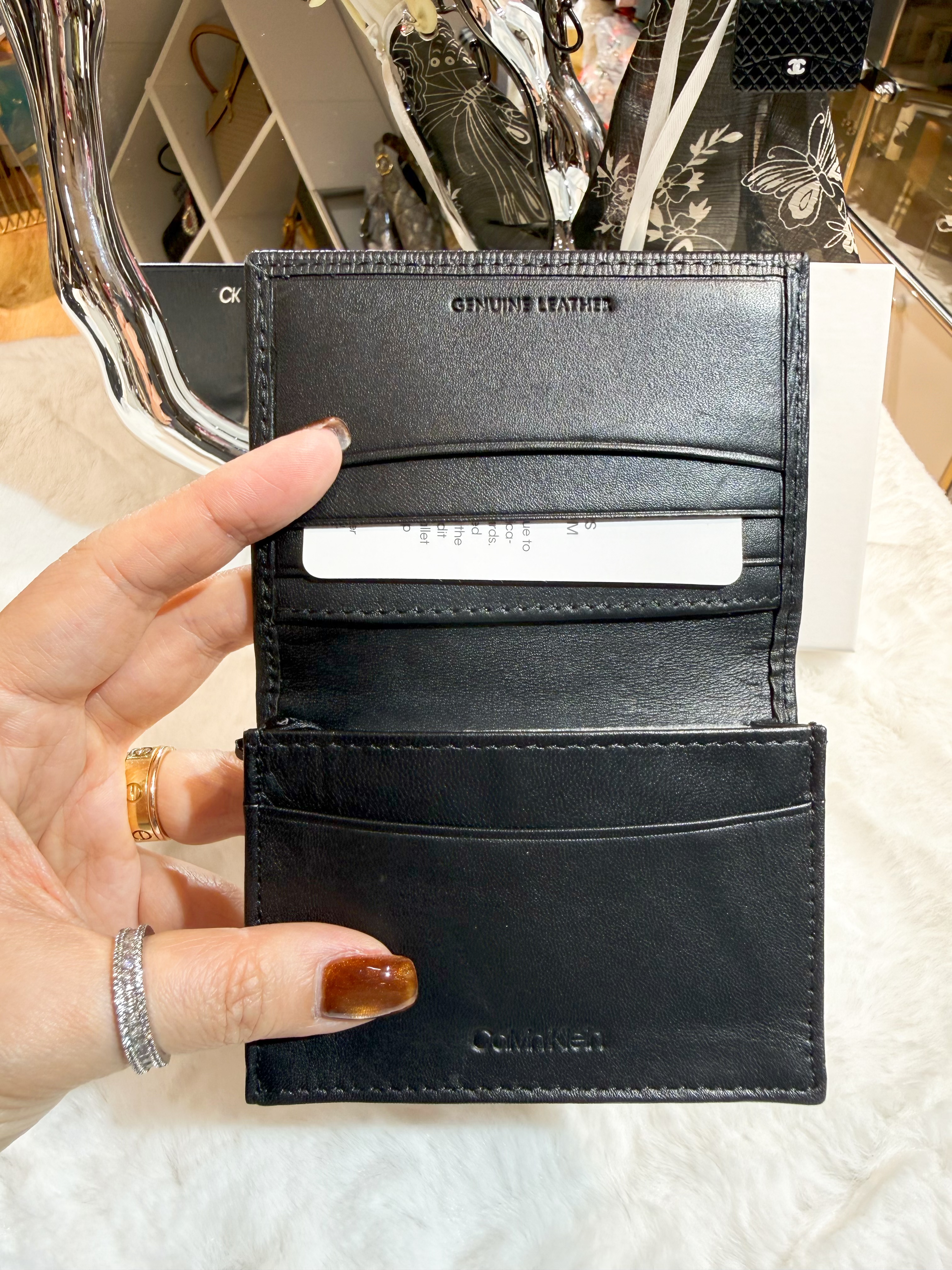 Calvin Klein flap card holder blk