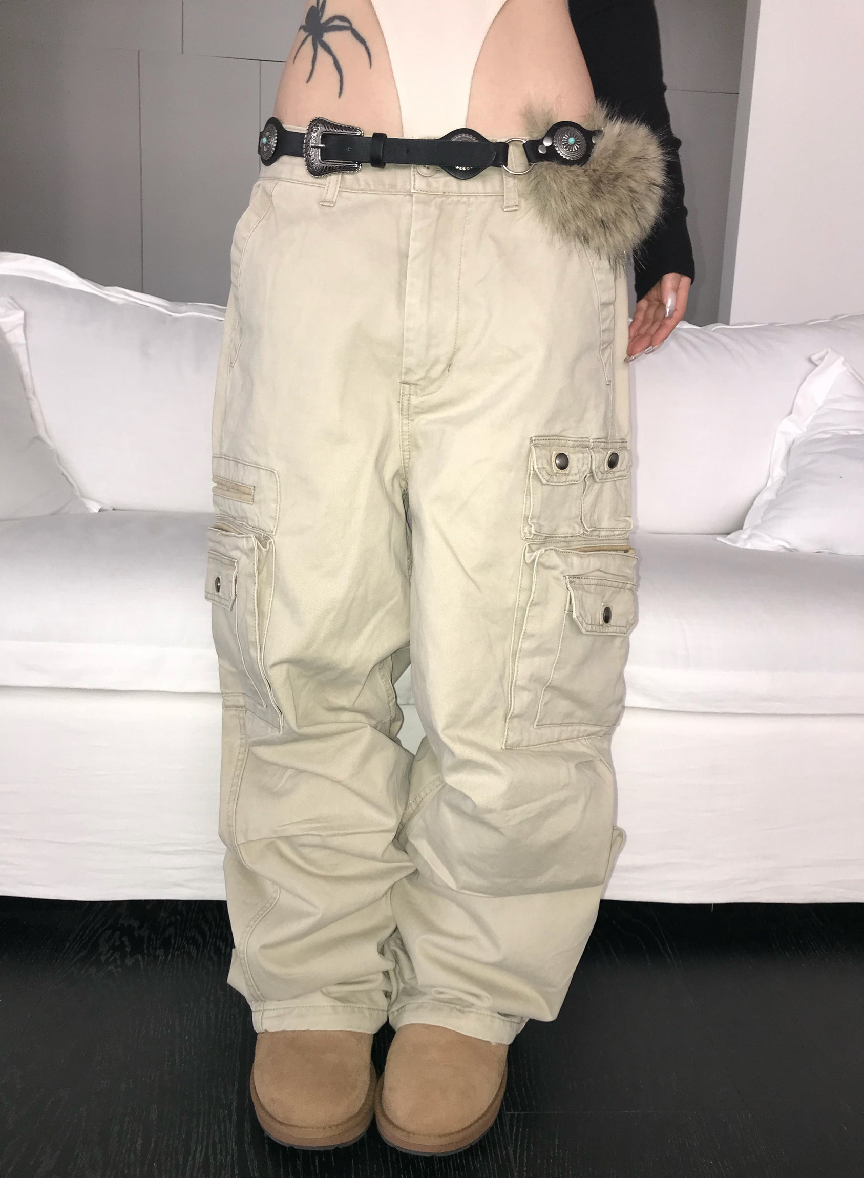Multi-Pocket Wide-Leg Cargo Pants