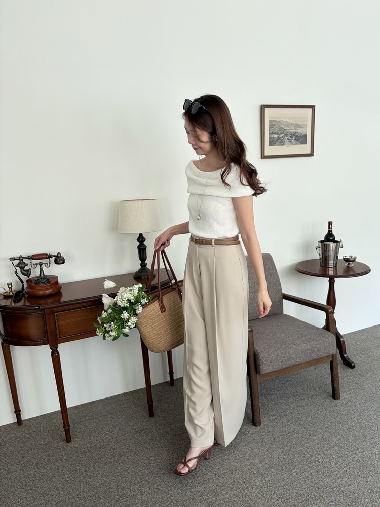 [輕薄!] Summer Timeless Rayon Pants (Light Beige)