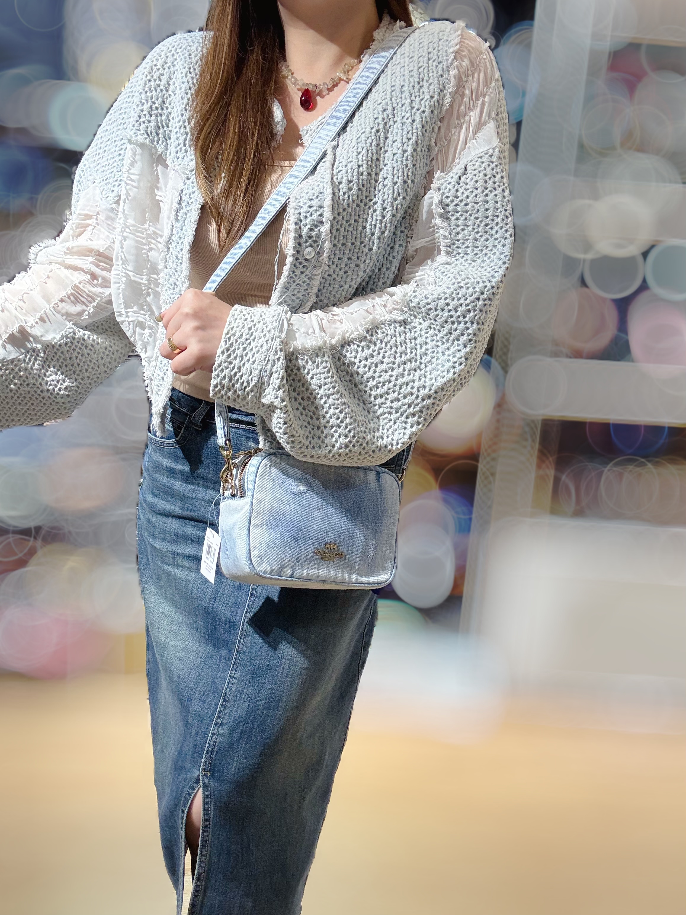 Coach Carey crossbody bag light denim