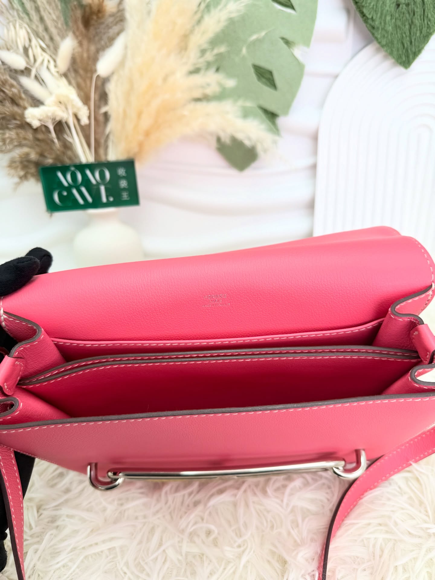 Hermes🤍PRE OWNED 🩷唇膏粉 銀扣8w Roulis23 d stamp 🐽