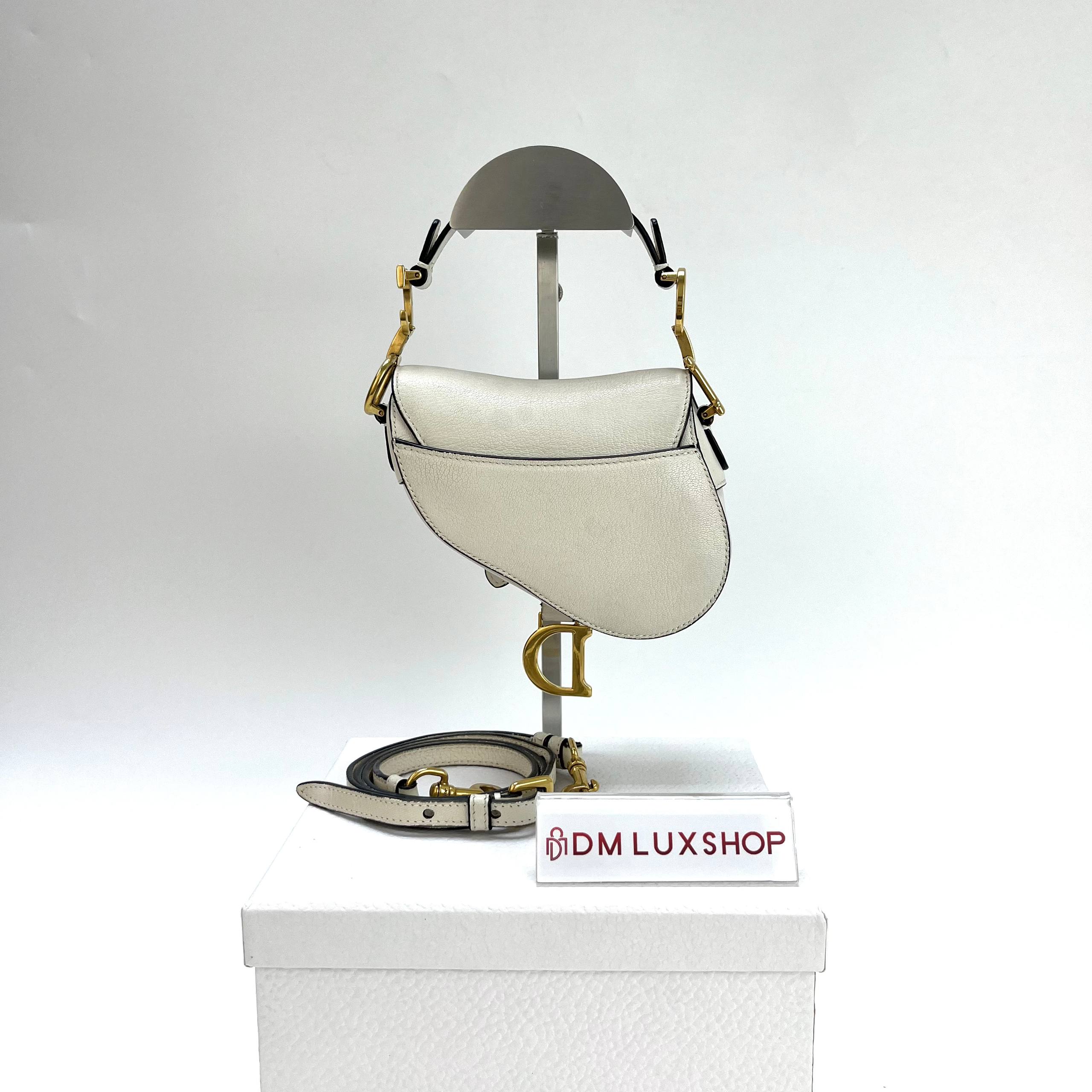 Dior White Micro Saddle GHW