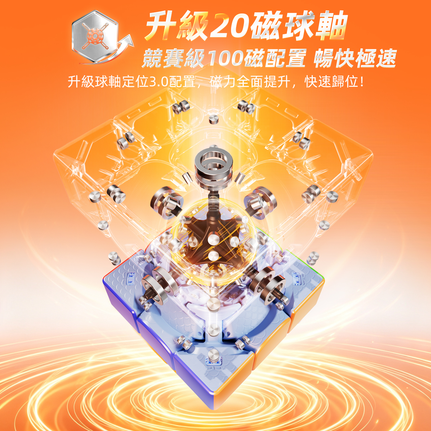 魔域文化 PB Cube WR 20磁球軸磁懸浮 3x3 磁力扭計骰