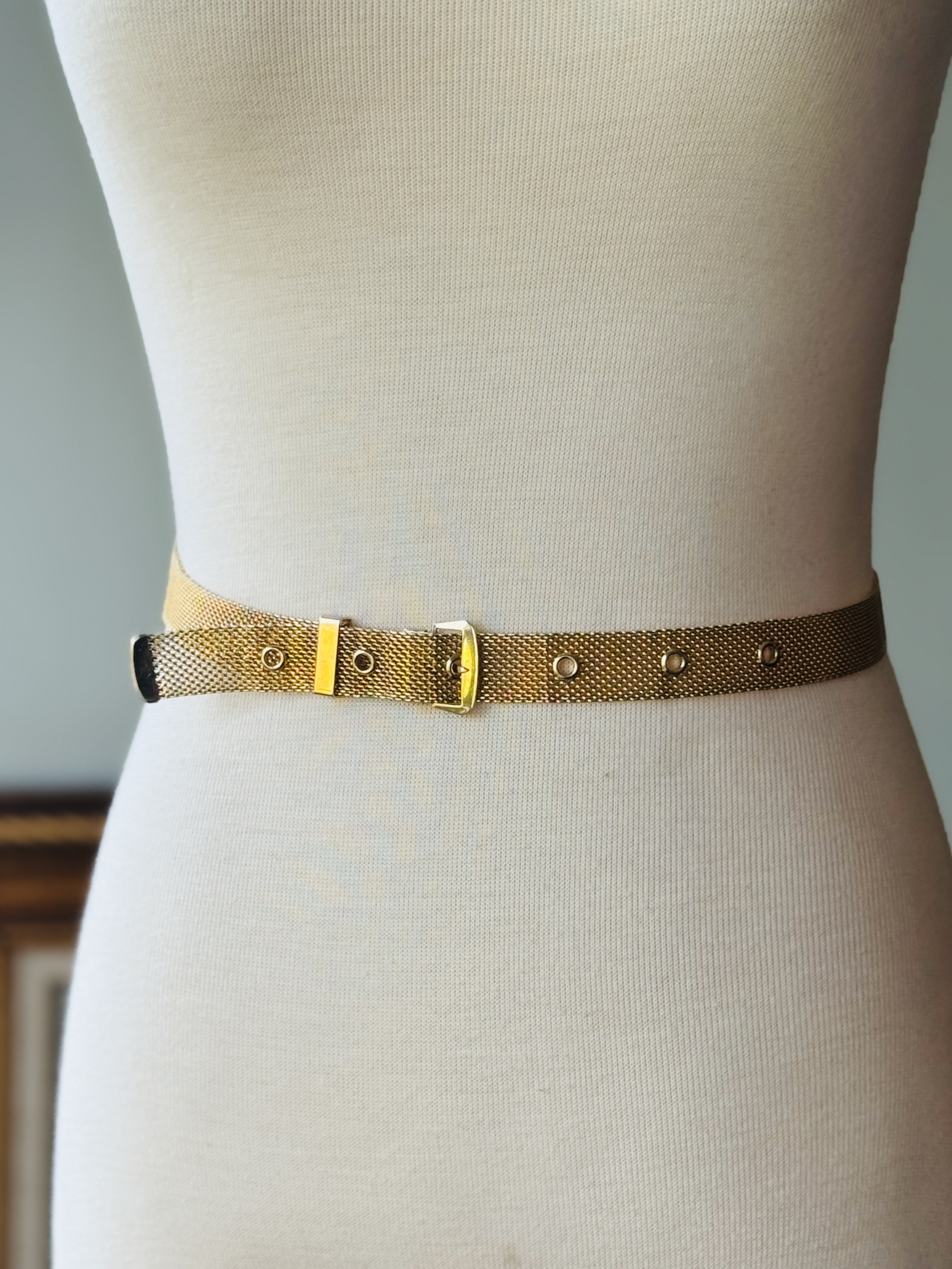 Vintage Golden Mesh Belt Size S - 22-27.5"(MT2413)
