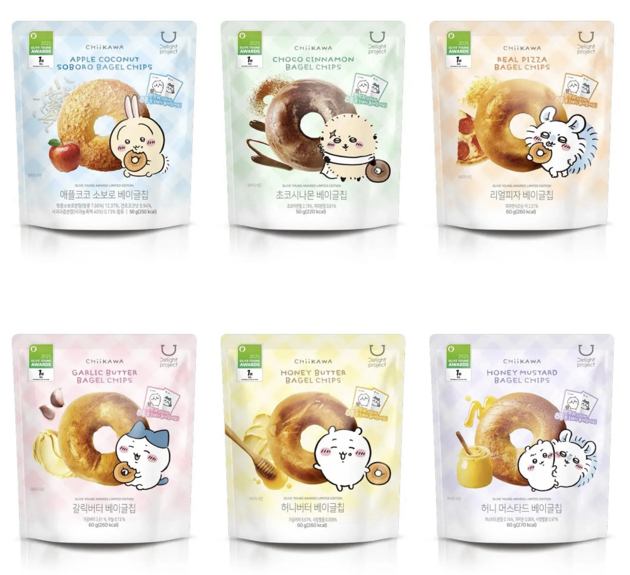 Chiikawa Delight Project Bagel Chip 低卡貝果片 (random Sticker)1套6包（每個味各1包）