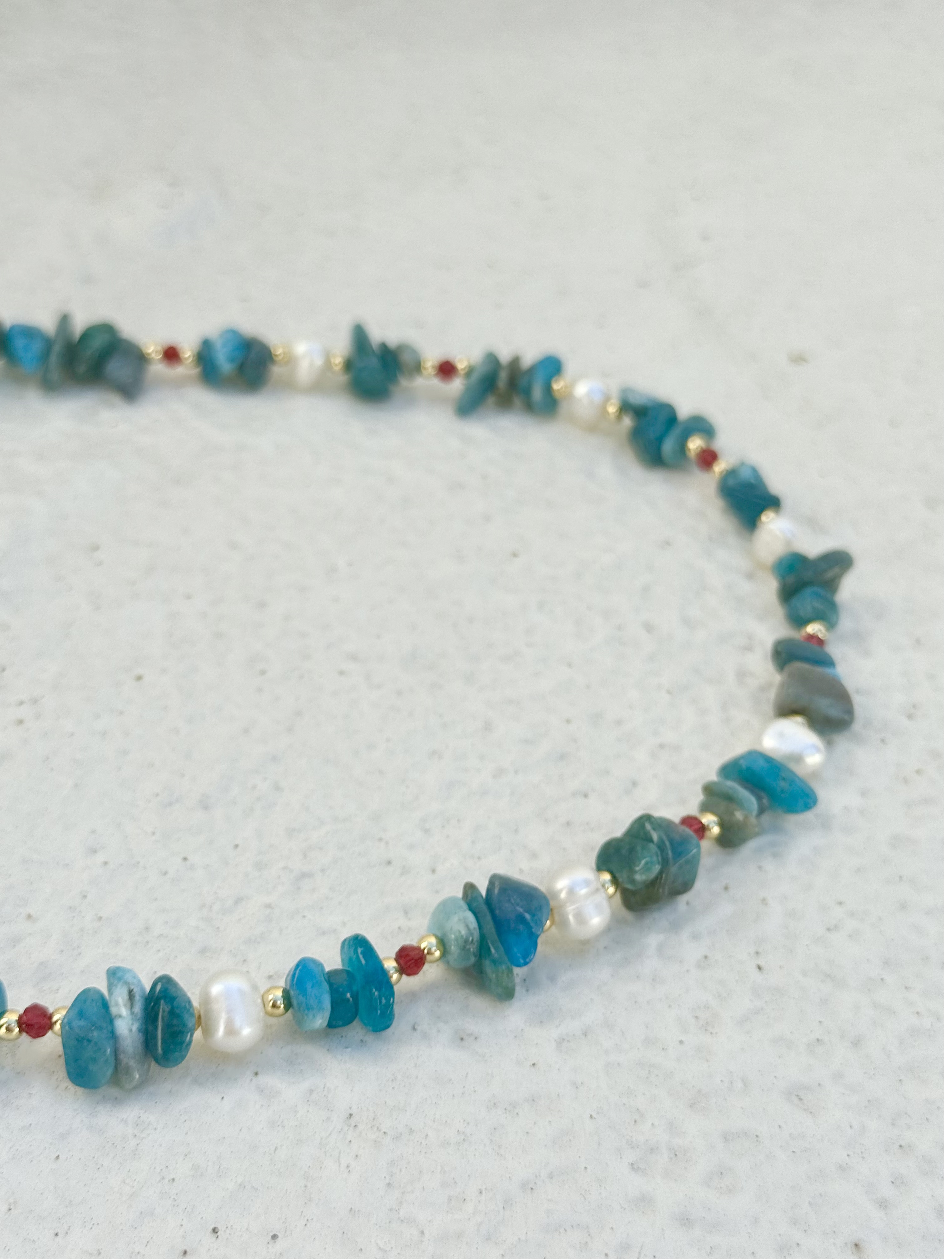 Blue stone stainless necklace