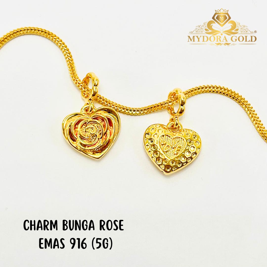 MYDORA Charm Bunga Rose (5G) l EMAS 916/22K