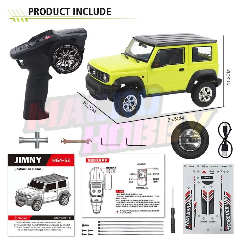 TRASPED 1/16 2.4G 4WD SUZUKI JIMNY Rock Crawler w/ LED Light