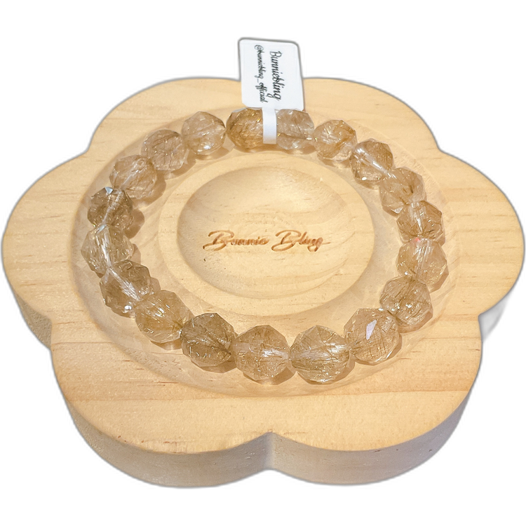 星型切割銀髮晶手串