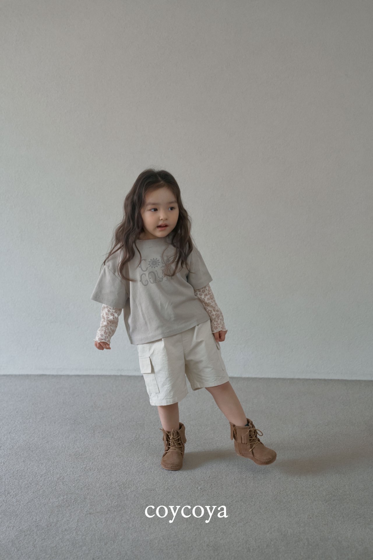 🌸預訂 韓國直送🌸🇰🇷COYCOYA兩色標籤復古寬鬆中長工裝褲