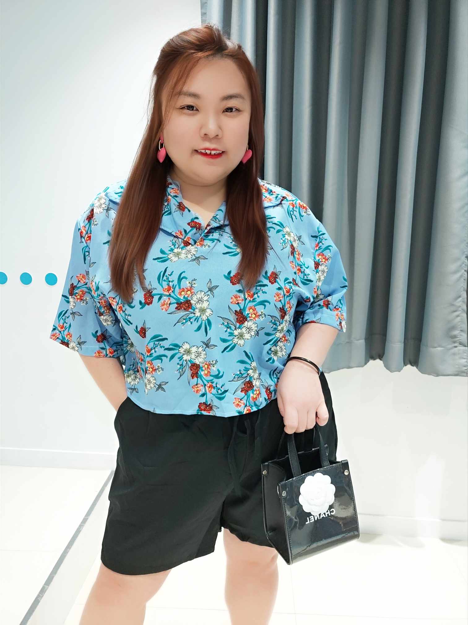 ENA03 TMD0017 花卉有领上衣+裤子套装(胸围 100-130CM) (腰围 30-50寸)