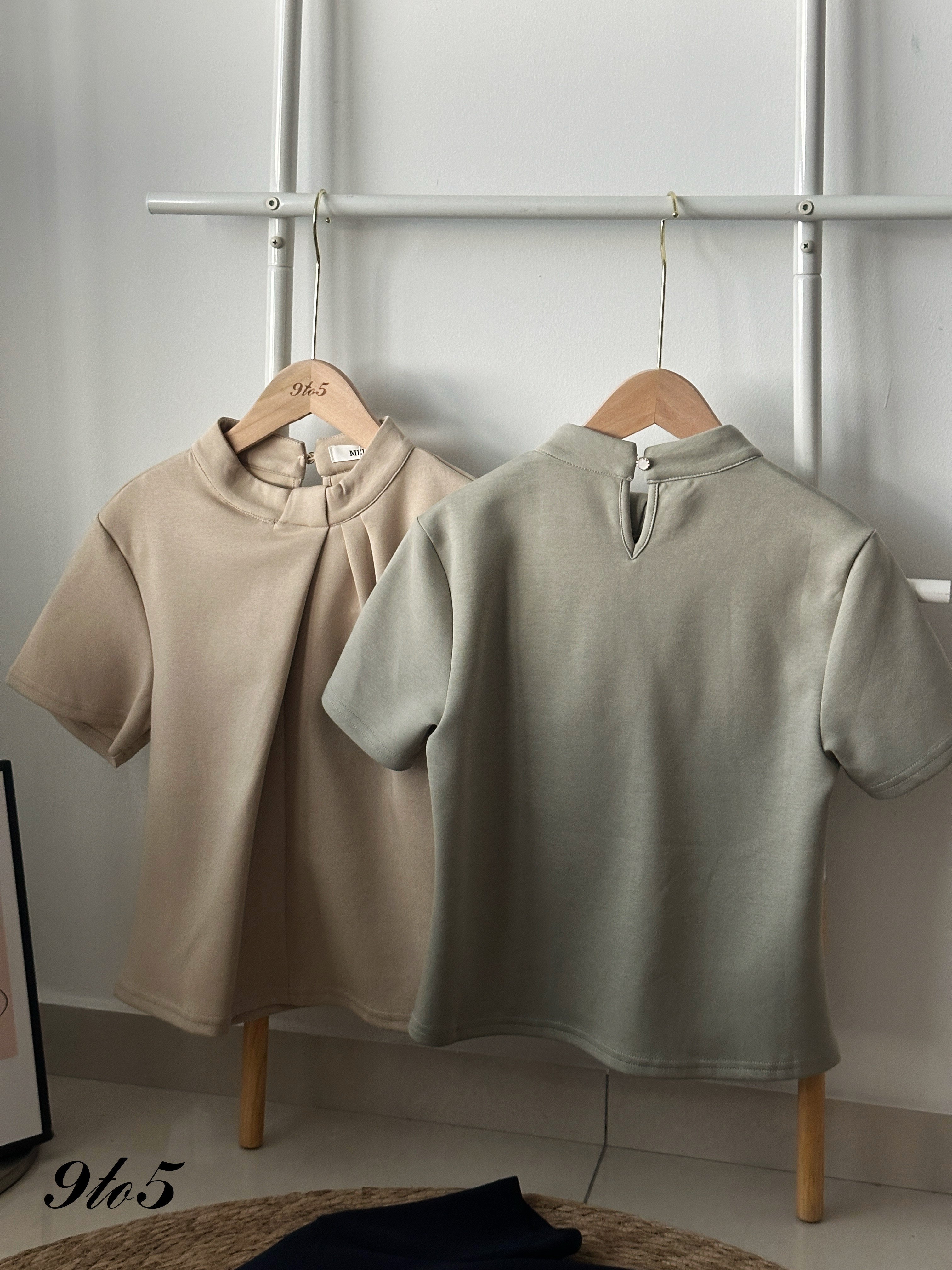T4193 Mock Neck Ruched Top - 4 Colors 