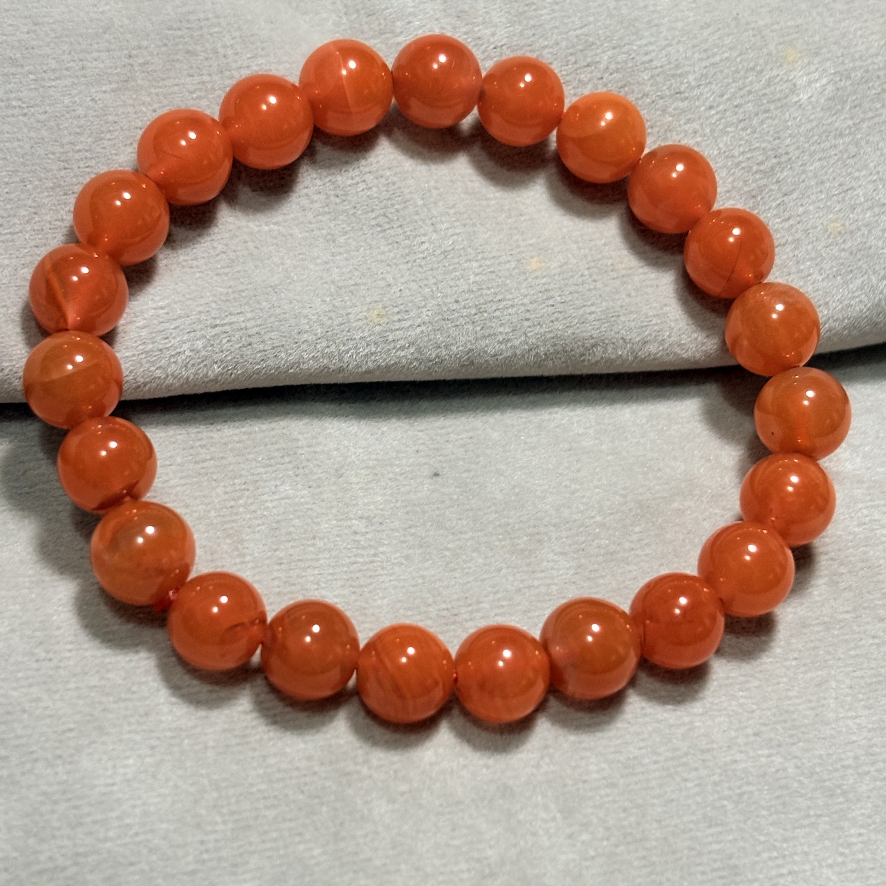 南紅瑪瑙手串 No.2692丨規格：8mm珠15.5cm手圈