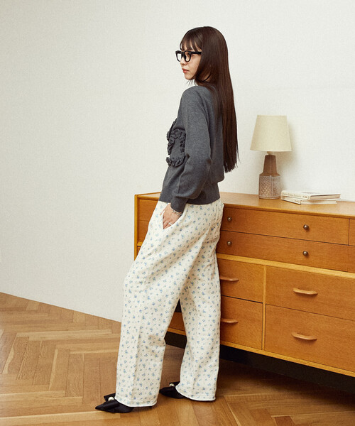 S形荷葉紋針織外套