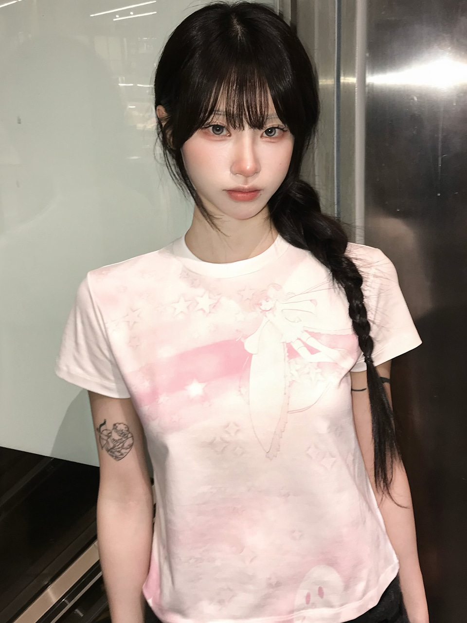 《Pre-Order》PINK RAINBOW TEE(WHITE)｜守護甜心 Shugo Chara! X luvistrue 3rd Drop