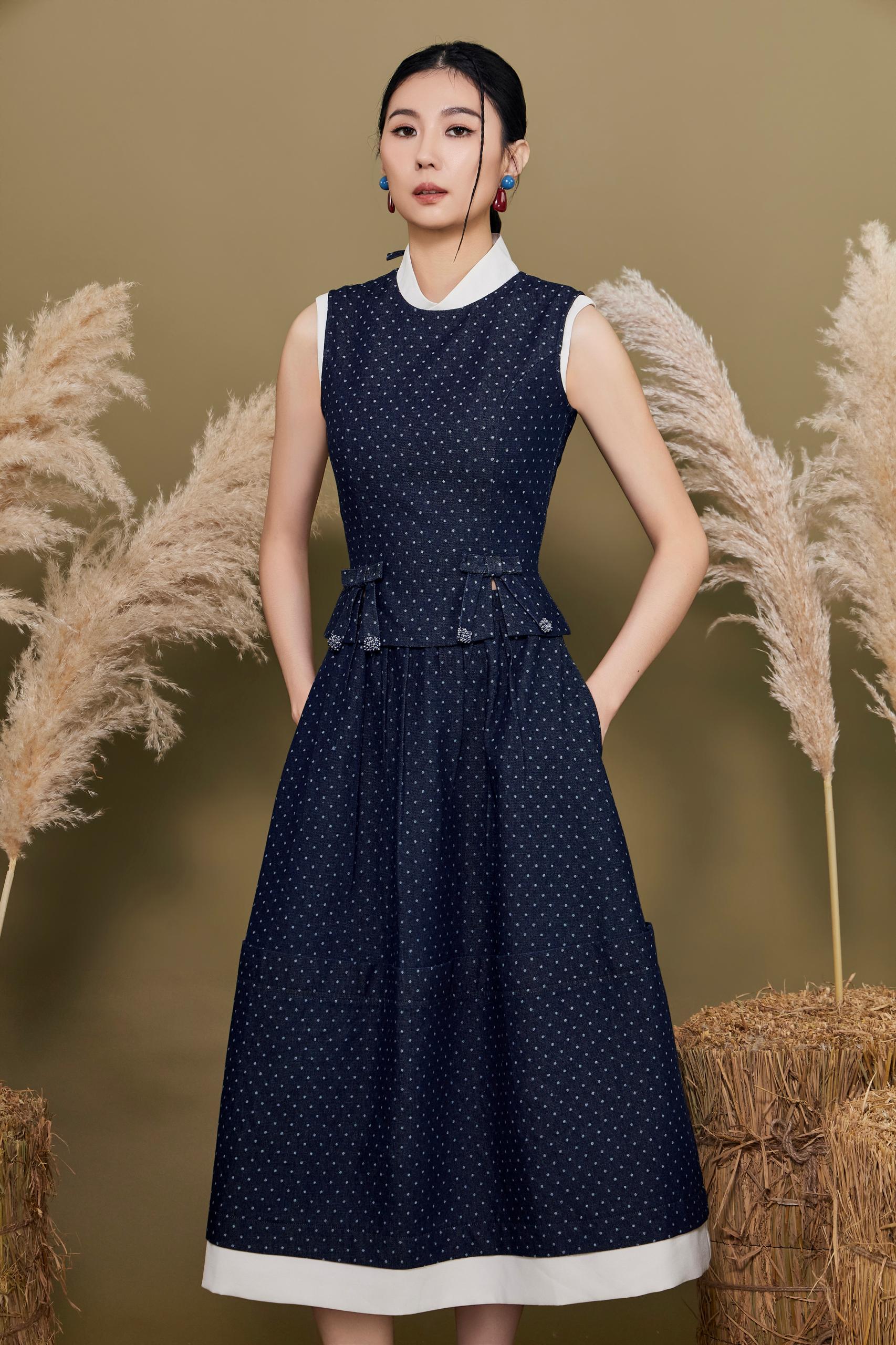 CS1439 DUO COLOUR A-LINE SKIRT