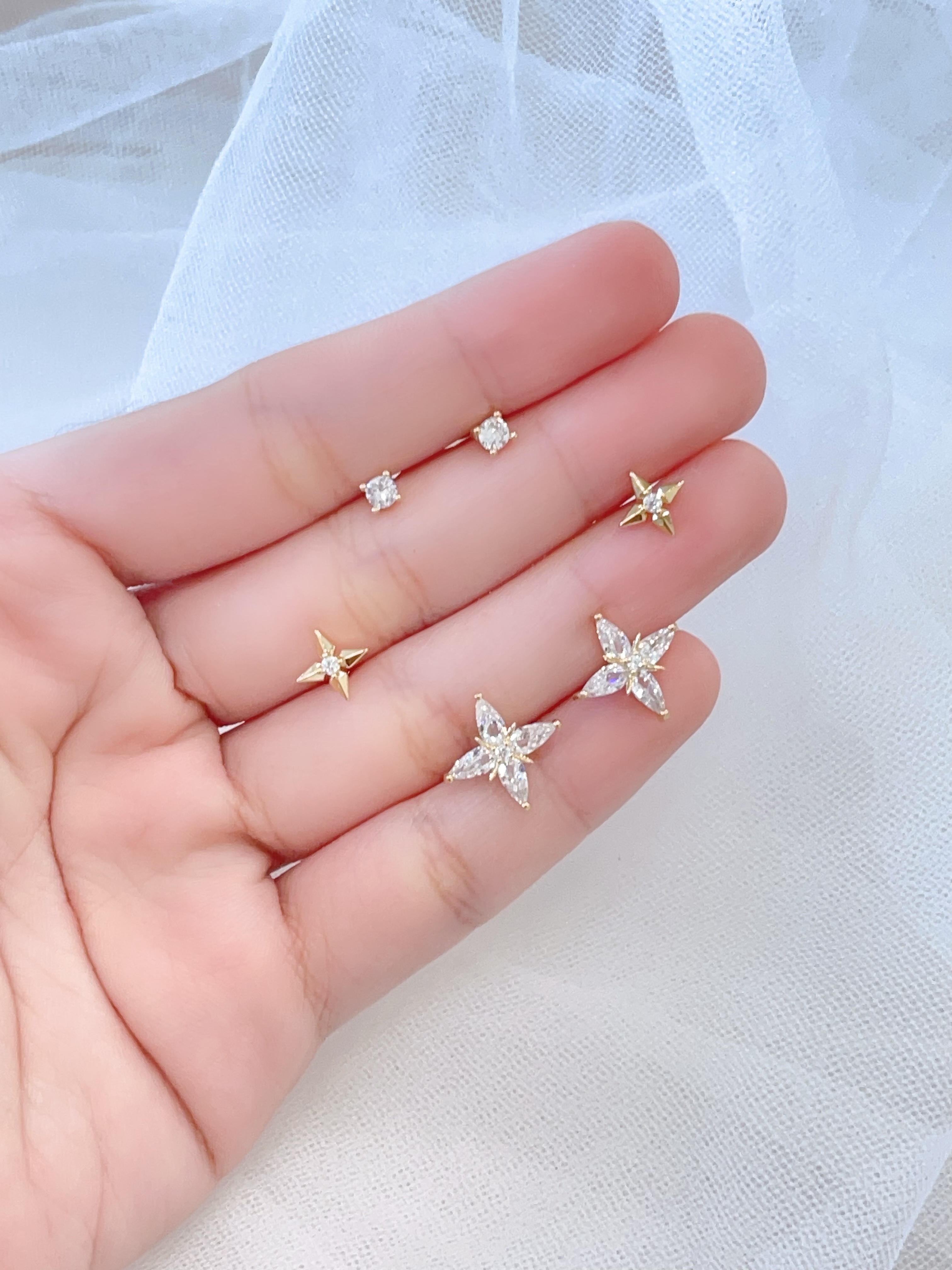 四角星合集耳环套装