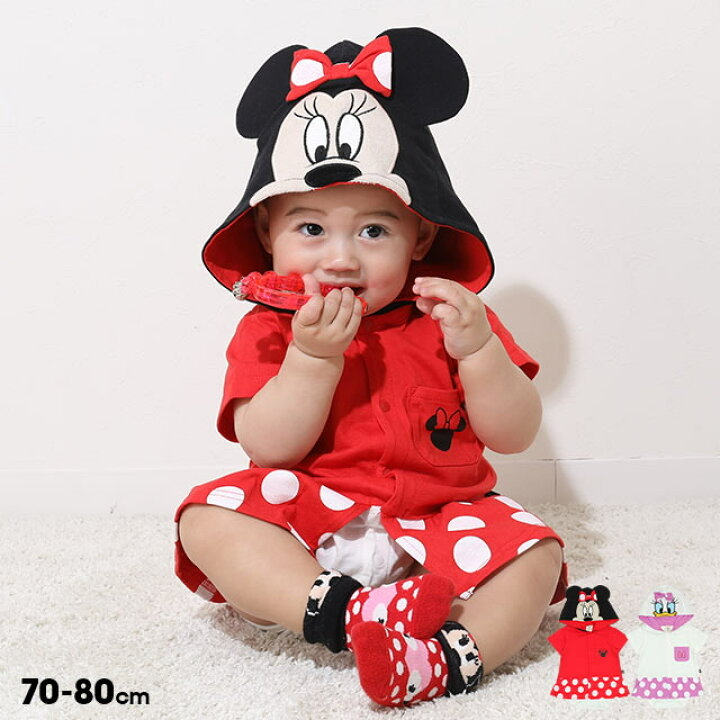 🇯🇵預訂 日本直送🇯🇵Babydoll x Disney兩色人物造型連帽短袖包屁裙