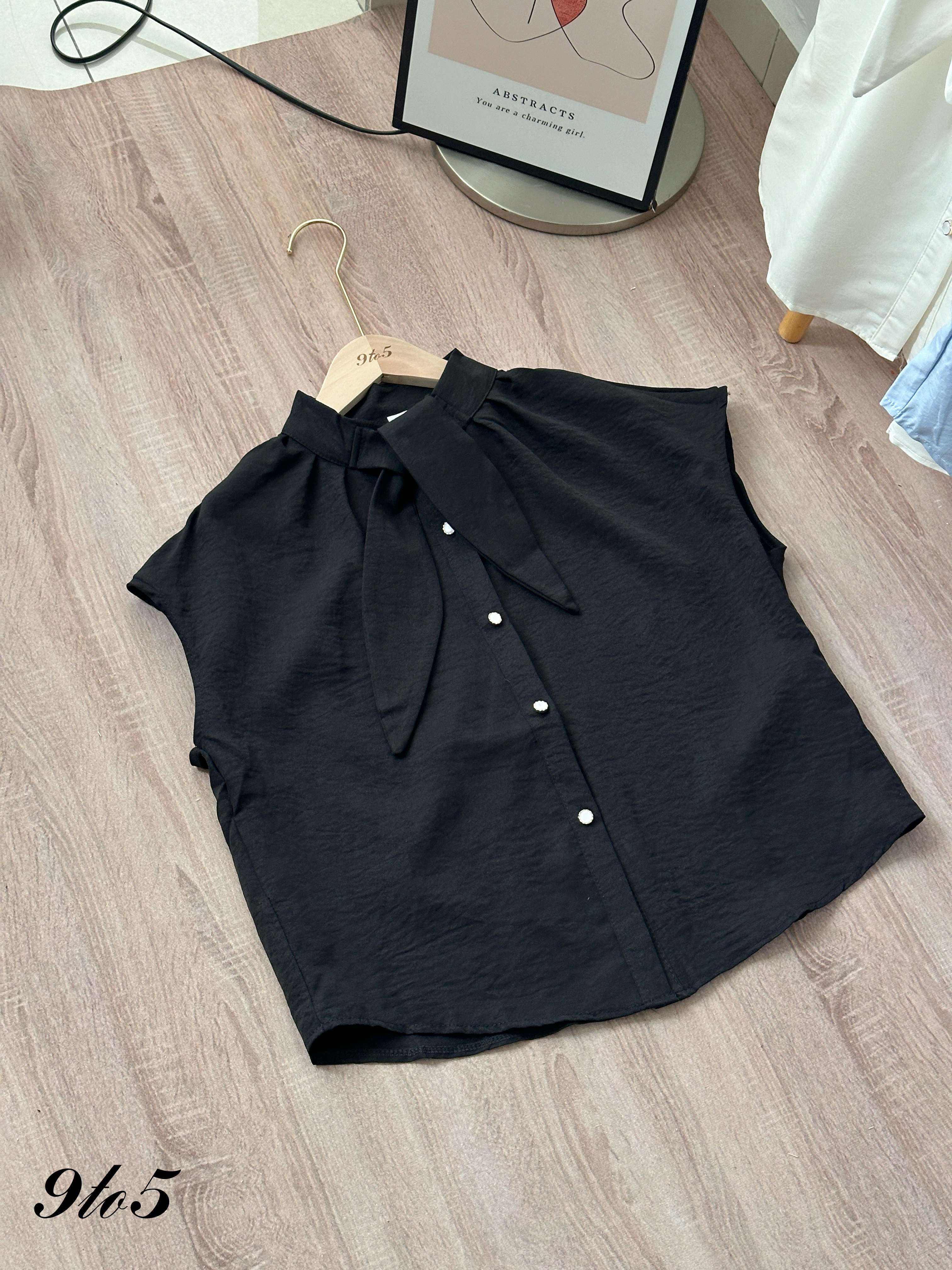 T4450 Bow-tie Cape Sleeve Shirt - 3 Colors 
