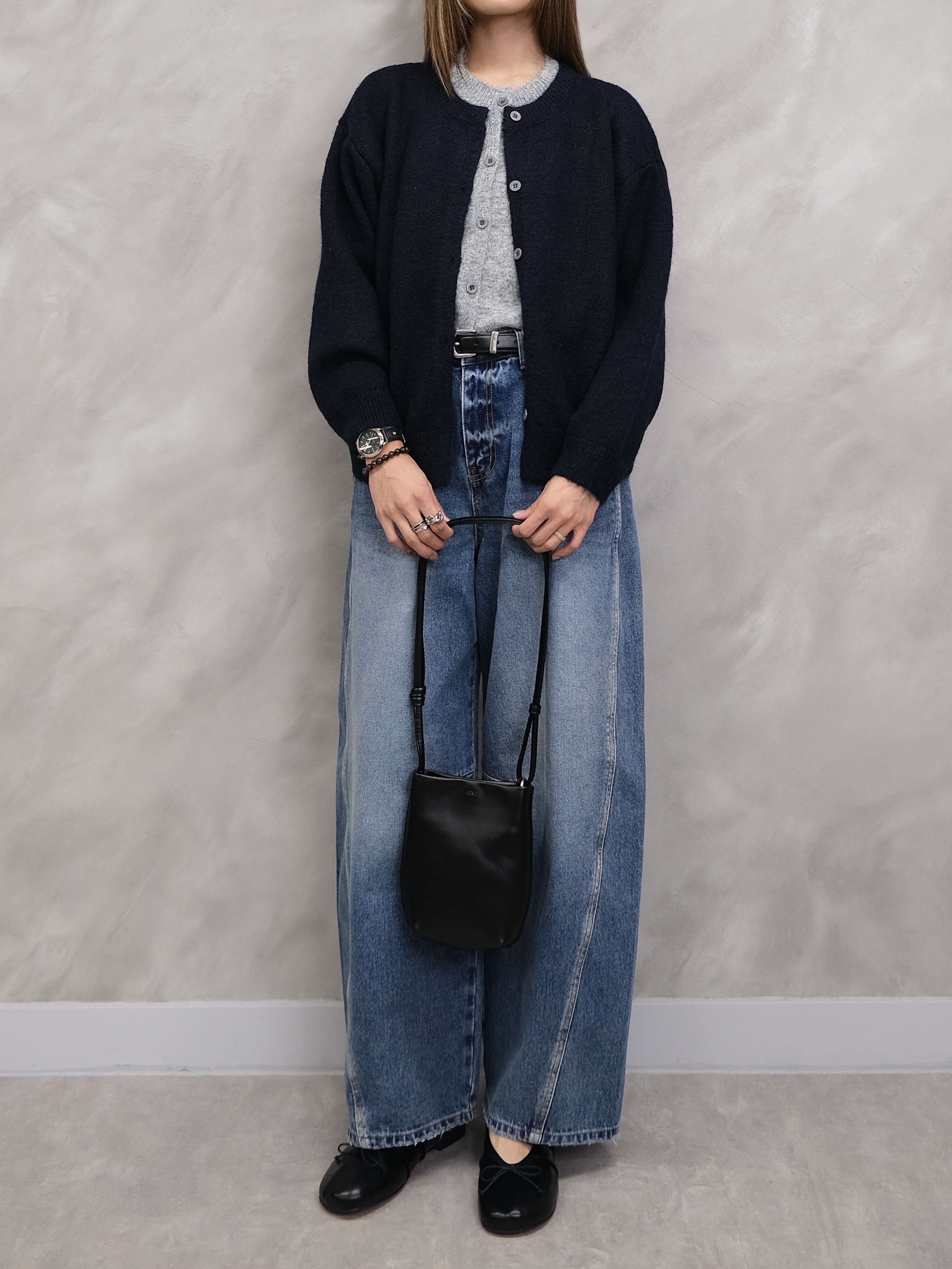 Curved Seam Wide-Leg Jeans #pt86