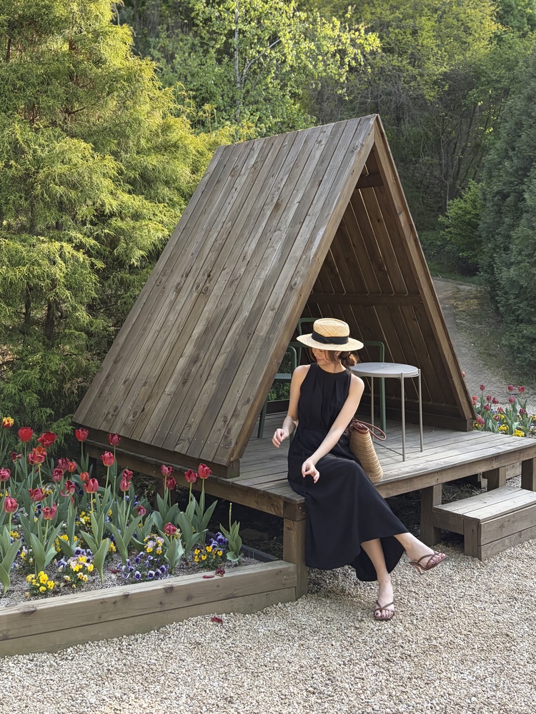 Pleated Halter Maxi Dress (Black)