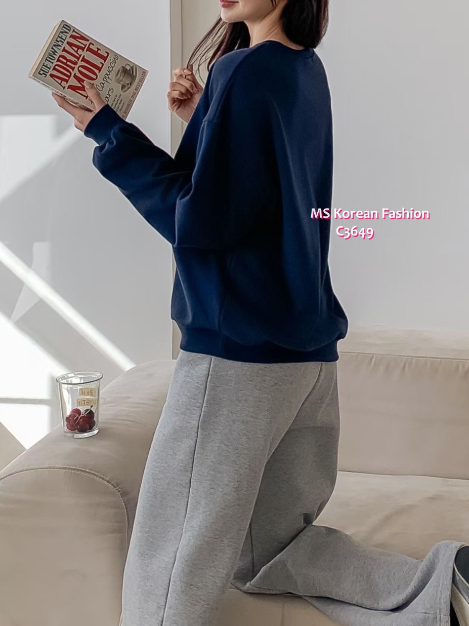 C3649 韓國🇰🇷拼色字母print衛衣