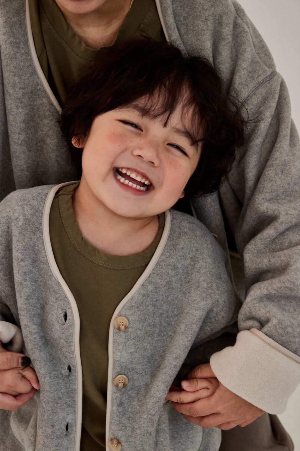 親子羊絨保暖外套 (Melange Grey M88-98/Adult S)