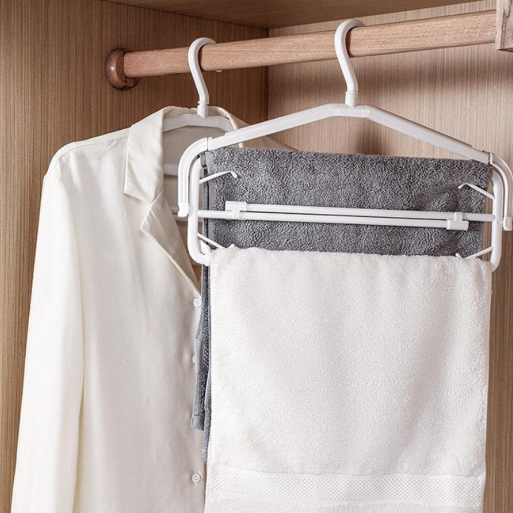 多功能家用伸縮衣架 折疊大衣架 曬被架 被單衣架 2個裝［平行進口］ HK2754