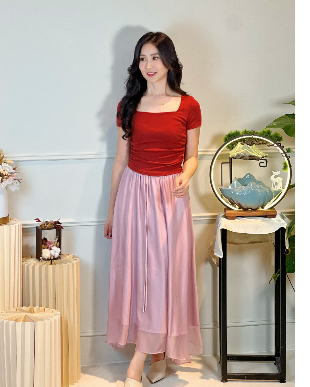 5103 Natividad Mesh A Line Skirt 